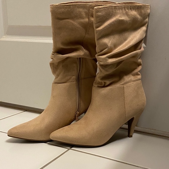 Dream Pairs Shoes - Dream Pairs Tan Heeled Boots